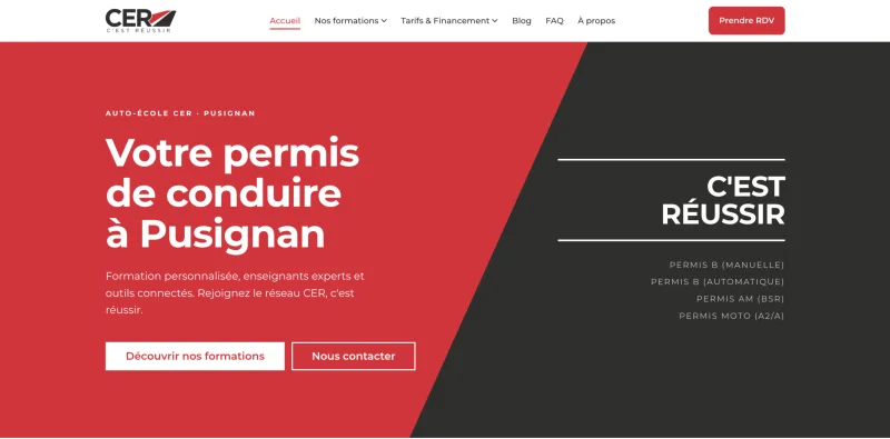 Page d'accueil du site CER Pusignan