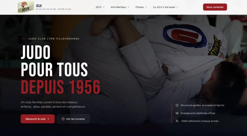 Maquette Figma du site du club de judo JLCV
